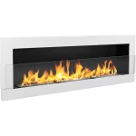 Pakabinamas biožidinys 1200x400 baltas blizgus su stiklu