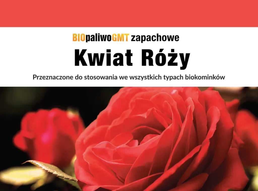 Kvapusis biokuras 1L Rožės gėlė etiketė